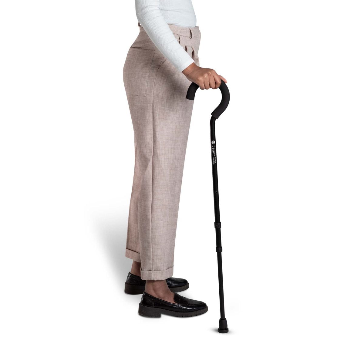 A person using a Jaunt walking stick